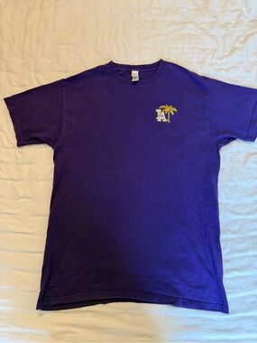 Purple Short-Sleeve Crewneck T-Shirt with Palm Logo